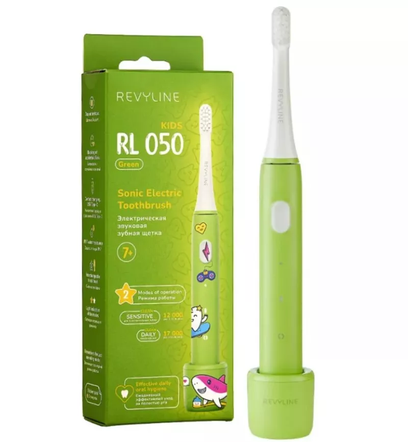 Звуковая щетка Revyline RL050 Kids Green,  от 7 лет